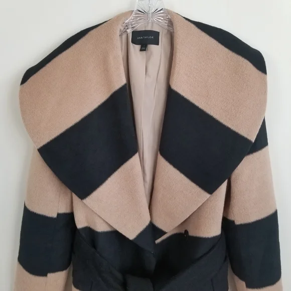 Ann Taylor Wool Blend Shawl Collar Belted Coat Small NWT - Picture 3 of 9